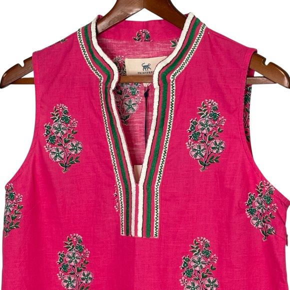 NWT Printfresh Ocean View Shift Dress Size S Pink Bouquet Blossoms Linen Blend - Picture 5 of 14